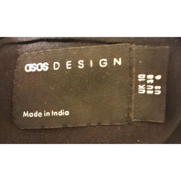 Asos Design Floral Embroidered Cami Mini Dress in Satin Stripe Size 6 - Picture 12 of 12